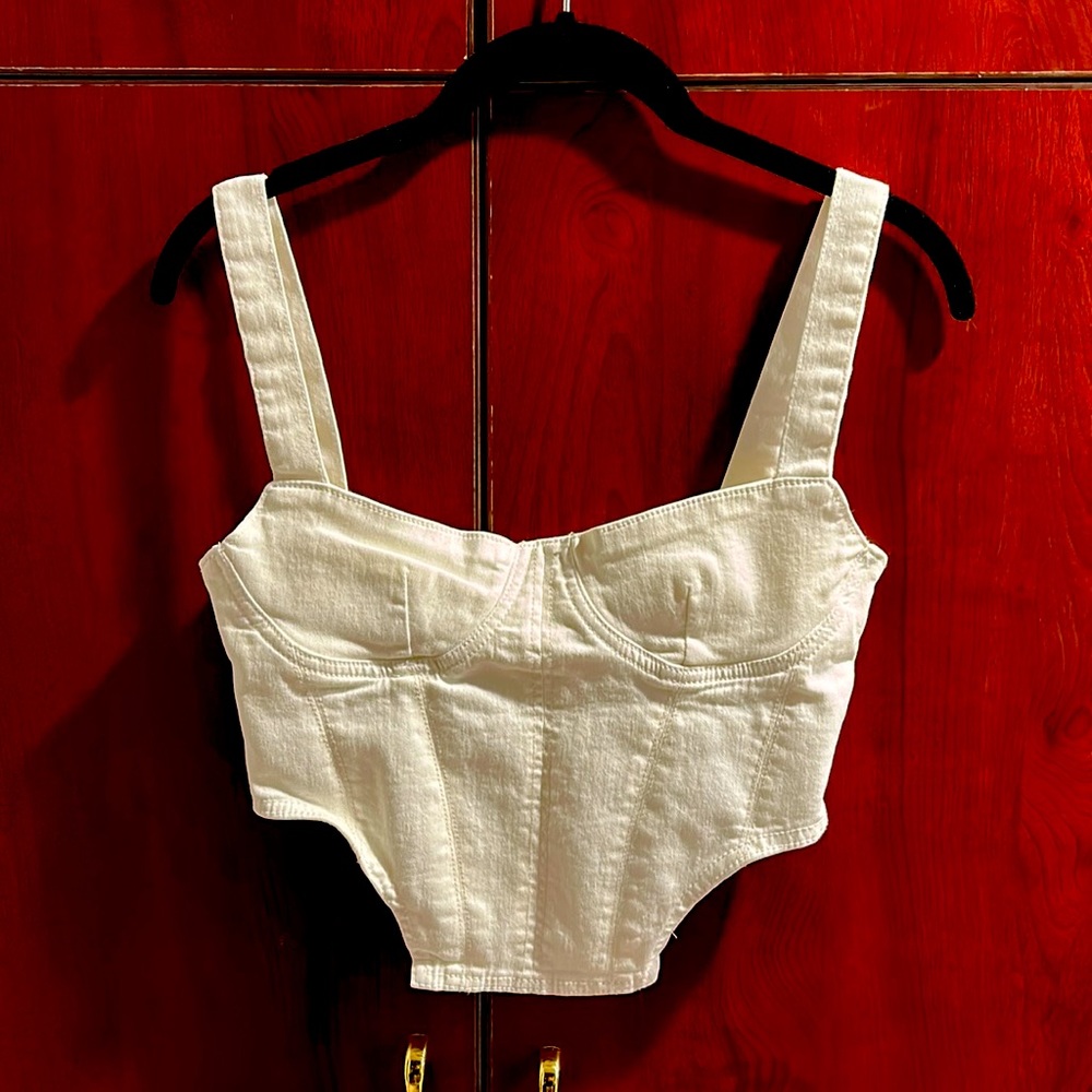 NWT Zara cotton bustier crop top. Never worn.
